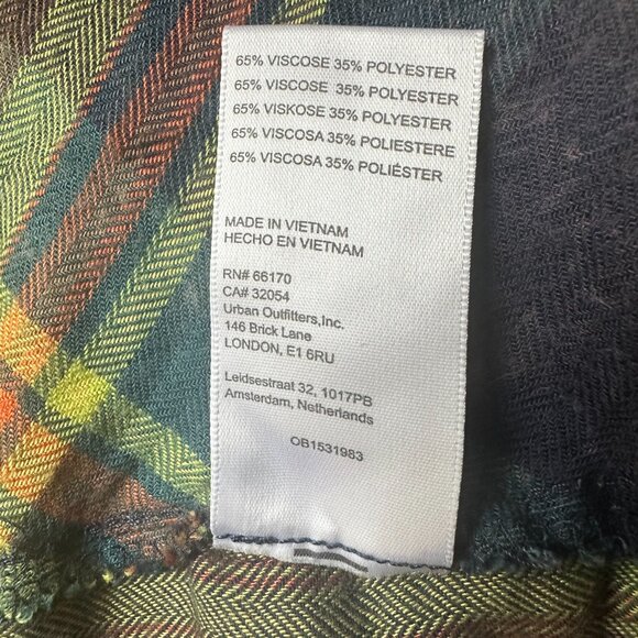 BDG Urban Outfitters Long Sleeve Button Down, Plaid Flannel, Womens M - Picture 10 of 10